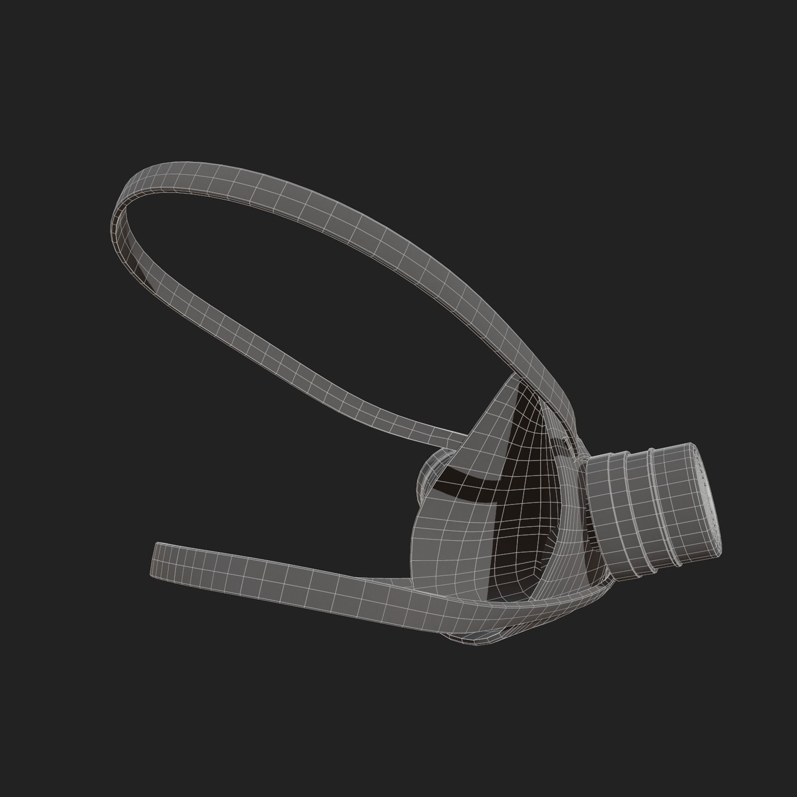 Gas mask respirator scifi military futuristic technology Low-poly 3D model_11