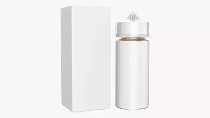 Vapor liquid bottle large box with transparent cap 3D model