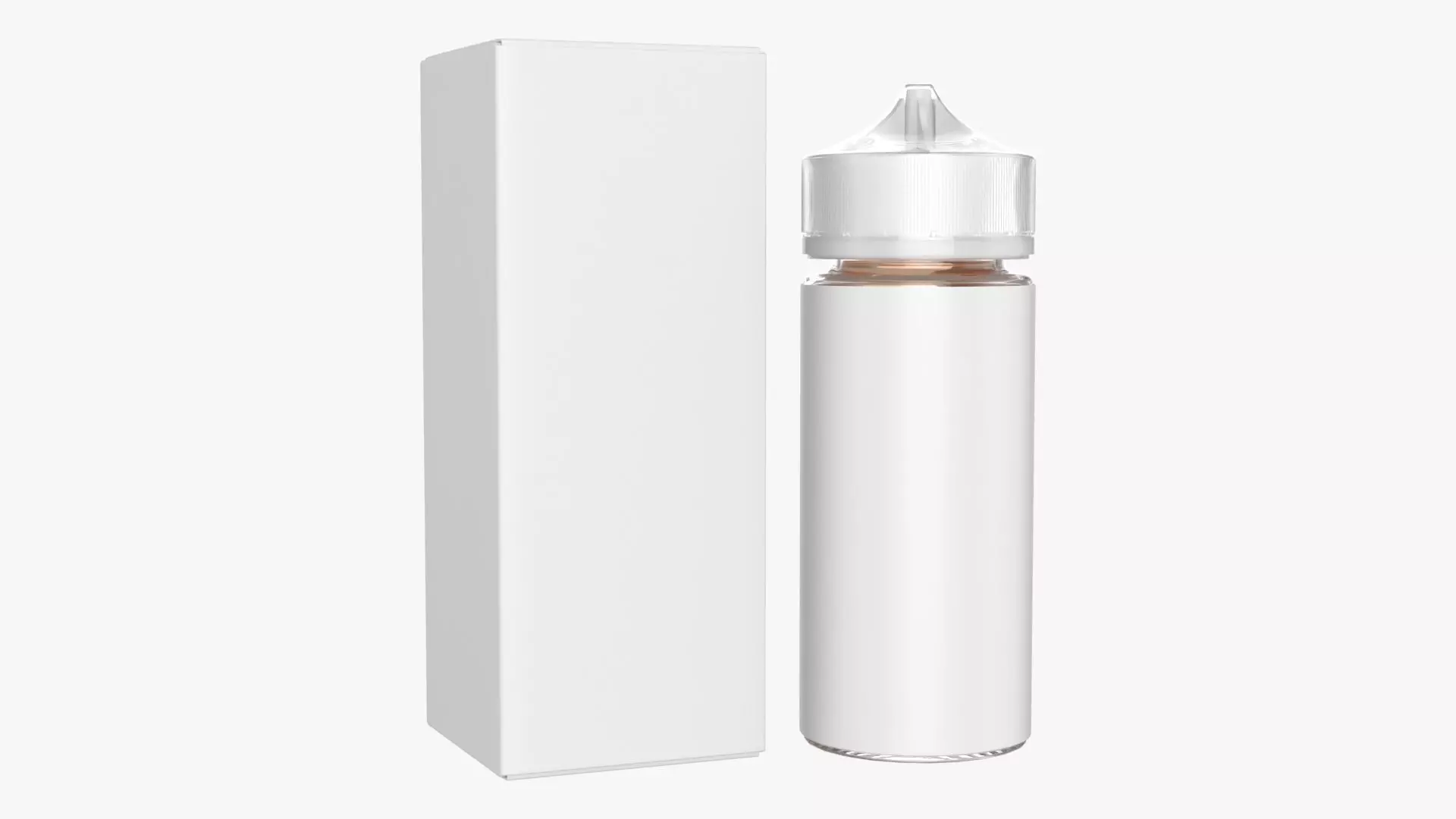 Vapor liquid bottle large box with transparent cap 3D model_0
