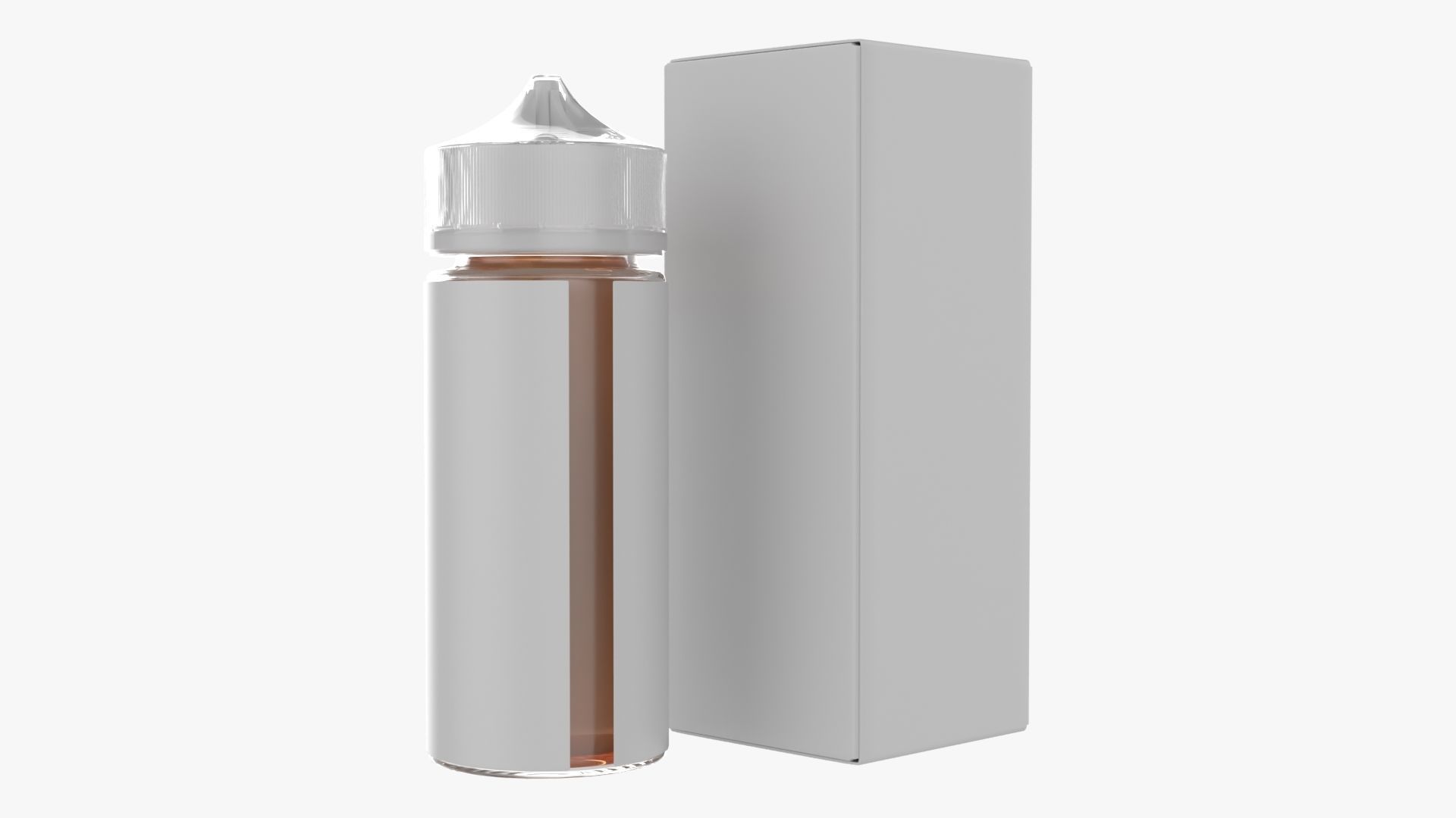 Vapor liquid bottle large box with transparent cap 3D model_1