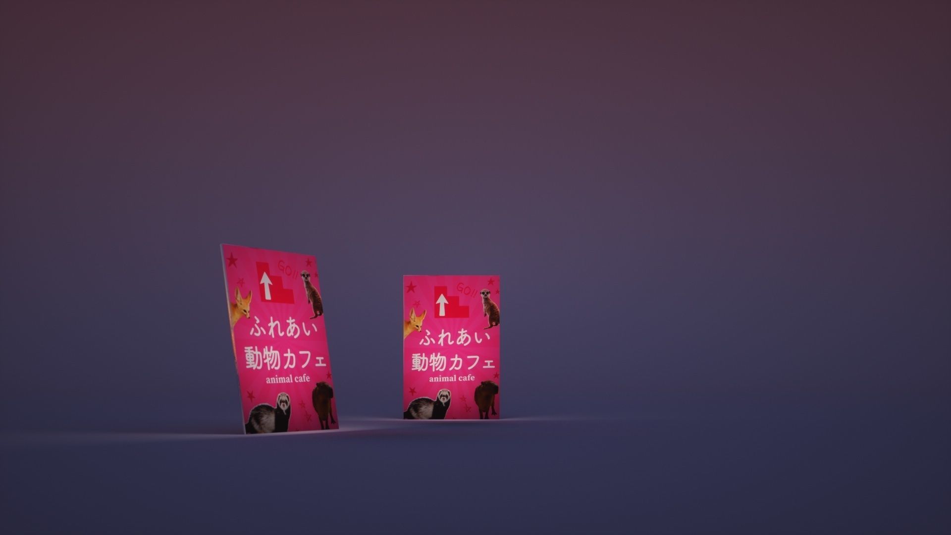 14 Japanese Neon Signs Low-poly 3D model_11