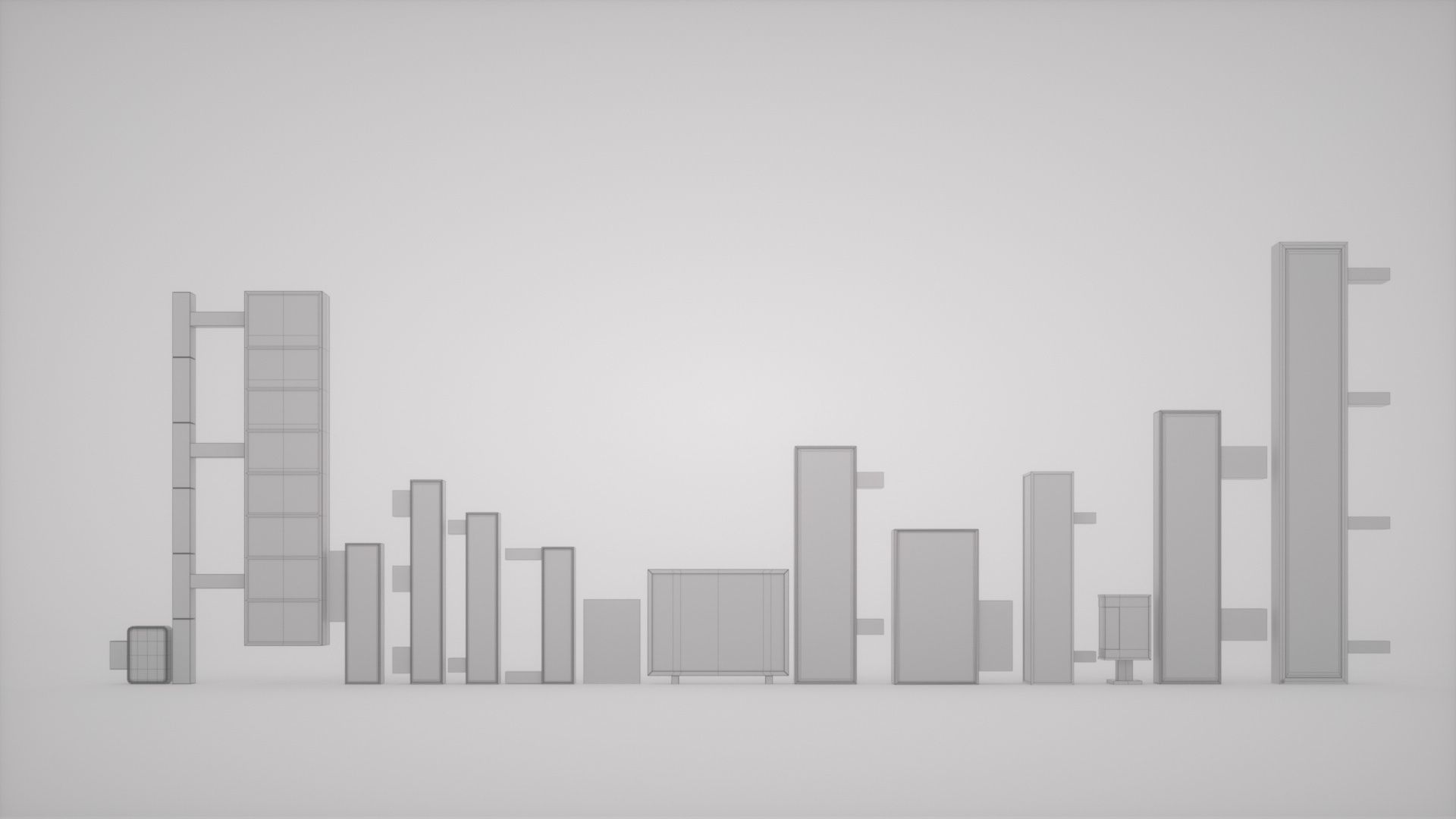 14 Japanese Neon Signs Low-poly 3D model_3