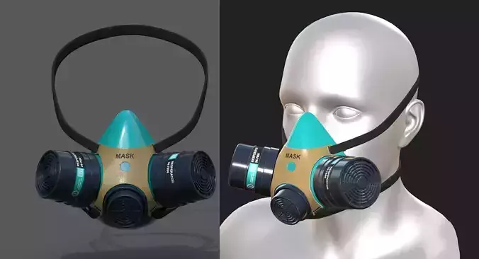 Gas mask helmet scifi futuristic respirator plastic 