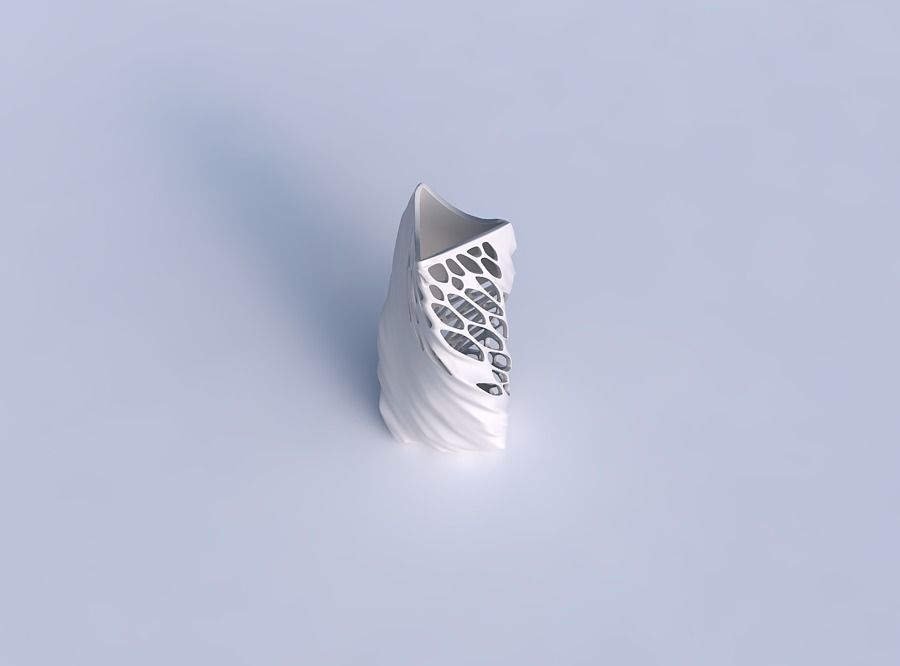 Vase twist curved tipping triangle 2 with organic lattice hal... 3D print model_1