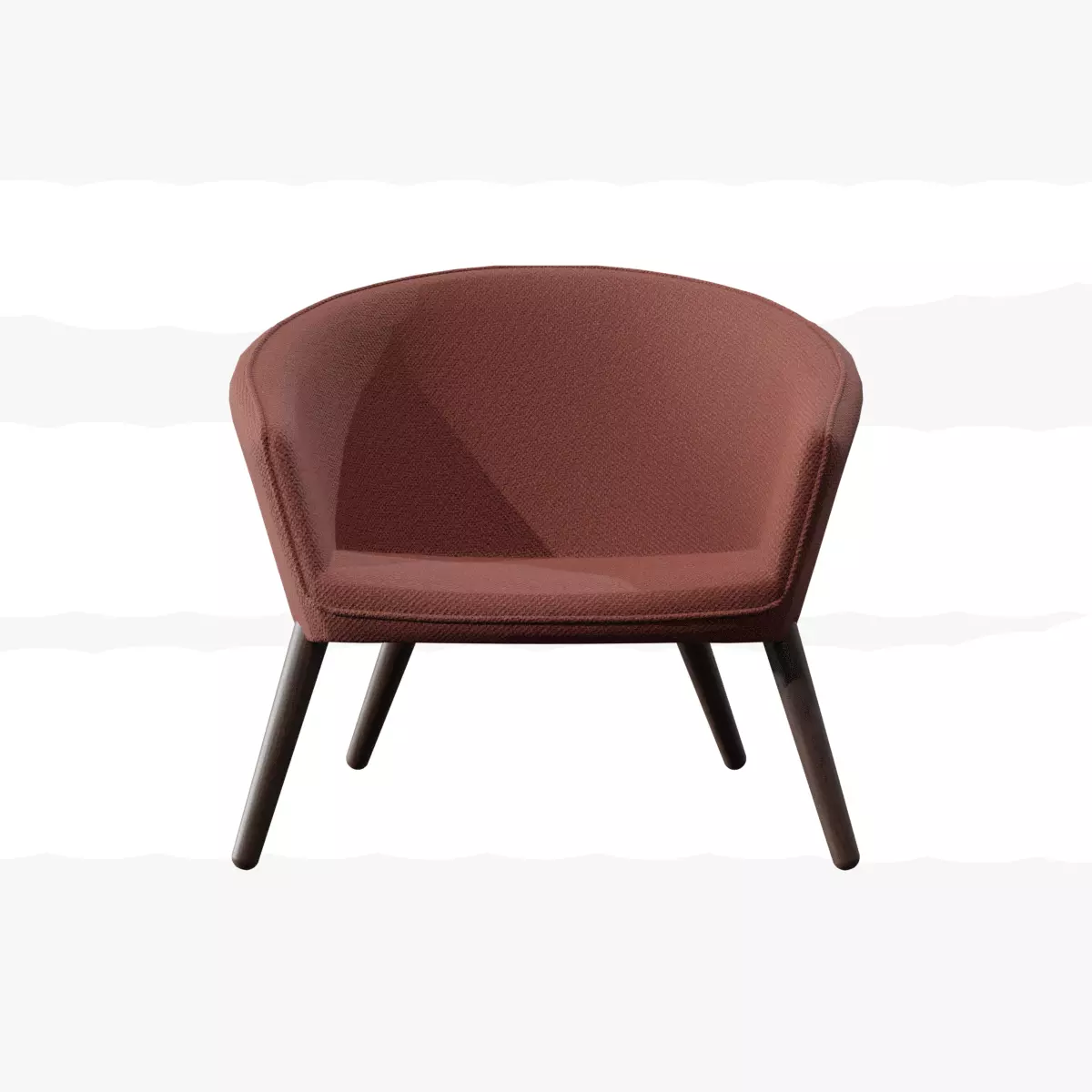 Ditzel Lounge Chair-fabric red Low-poly 3D model