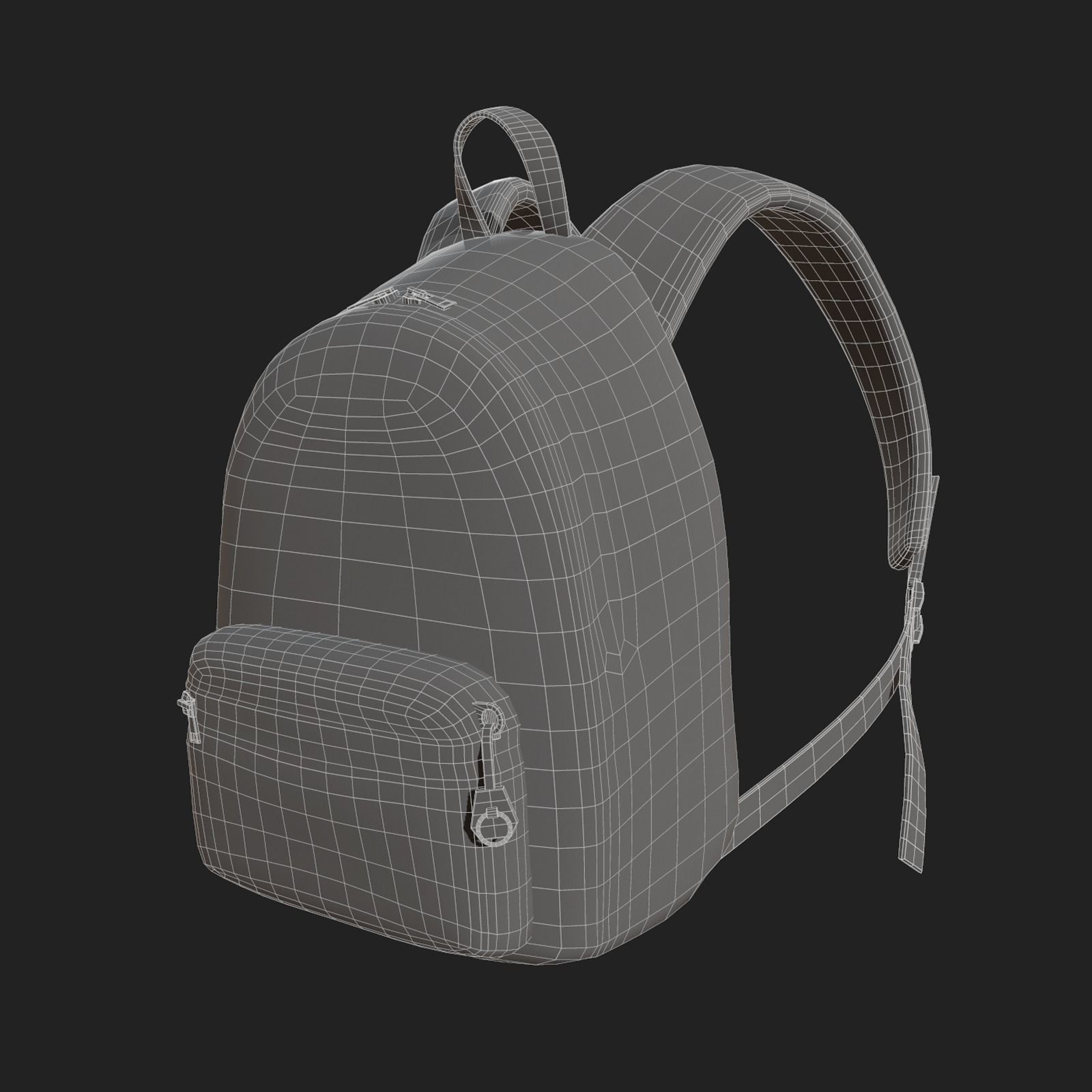Backpack Camping child baggage bag  Low-poly 3D model_13
