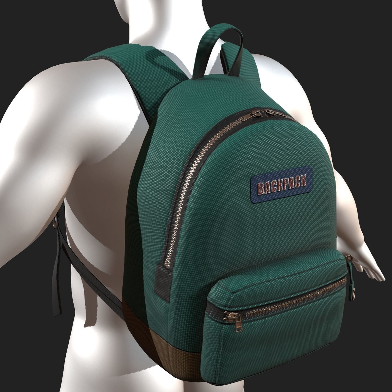Backpack Camping child baggage bag  Low-poly 3D model_1