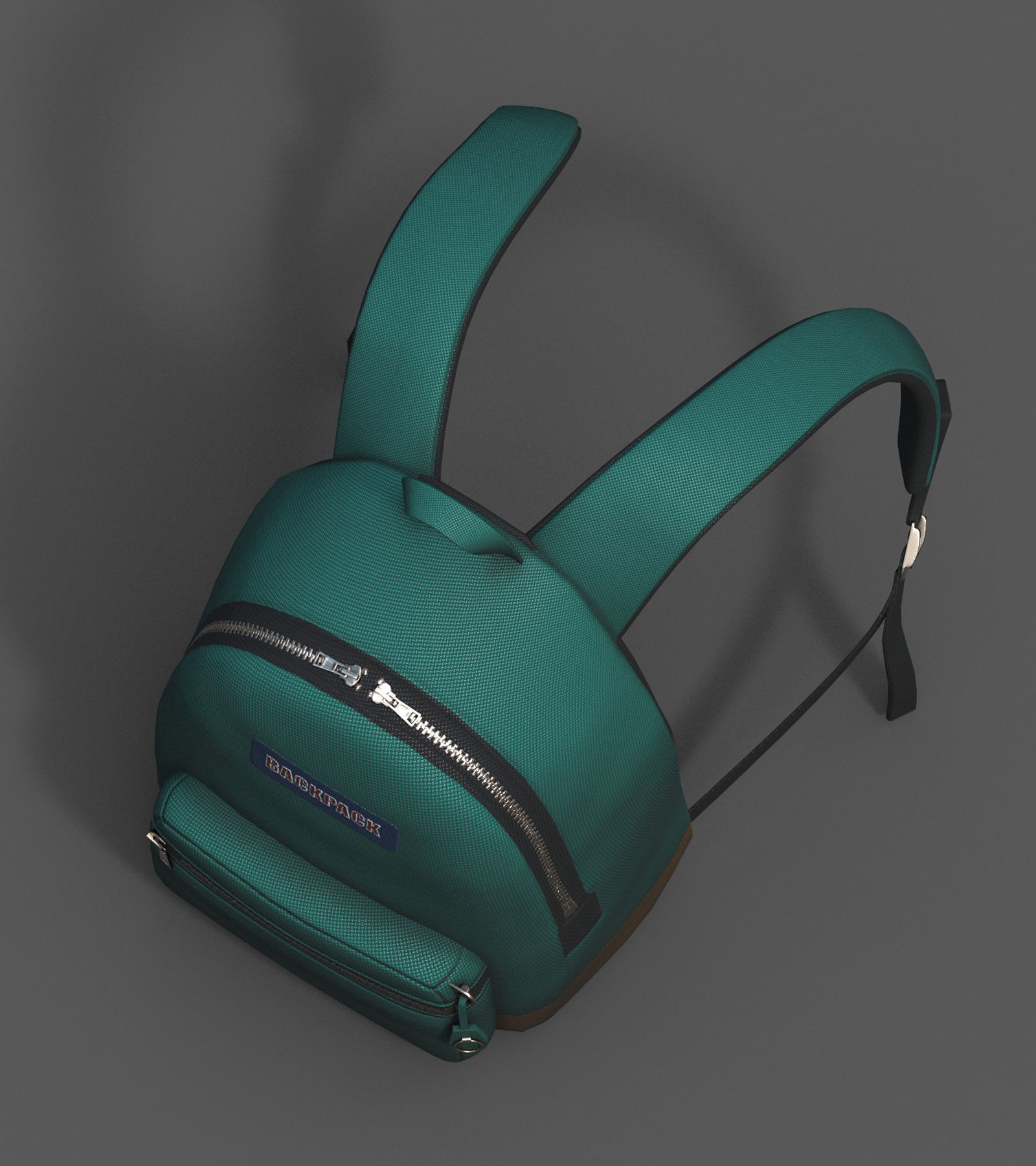 Backpack Camping child baggage bag  Low-poly 3D model_9