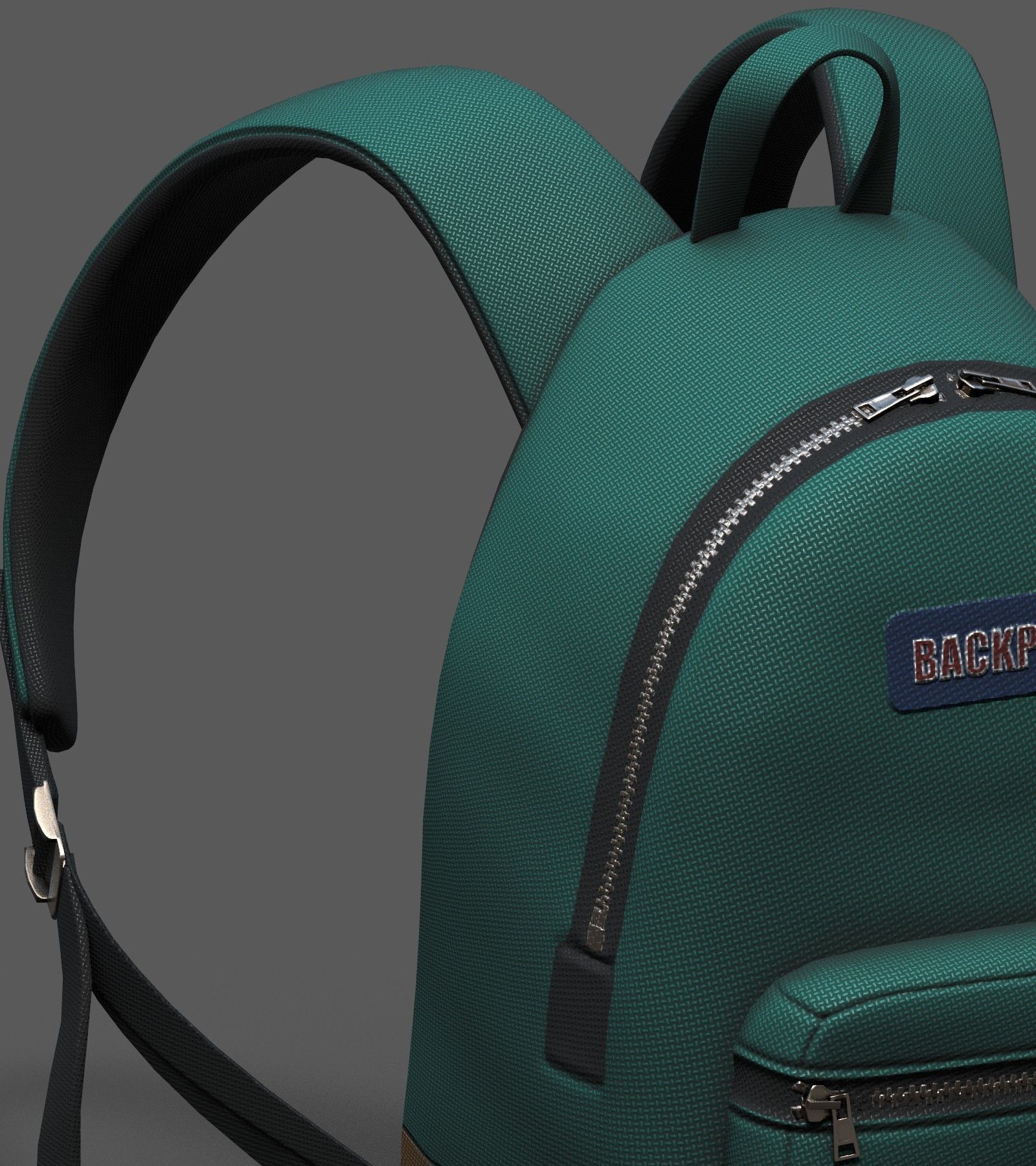 Backpack Camping child baggage bag  Low-poly 3D model_7