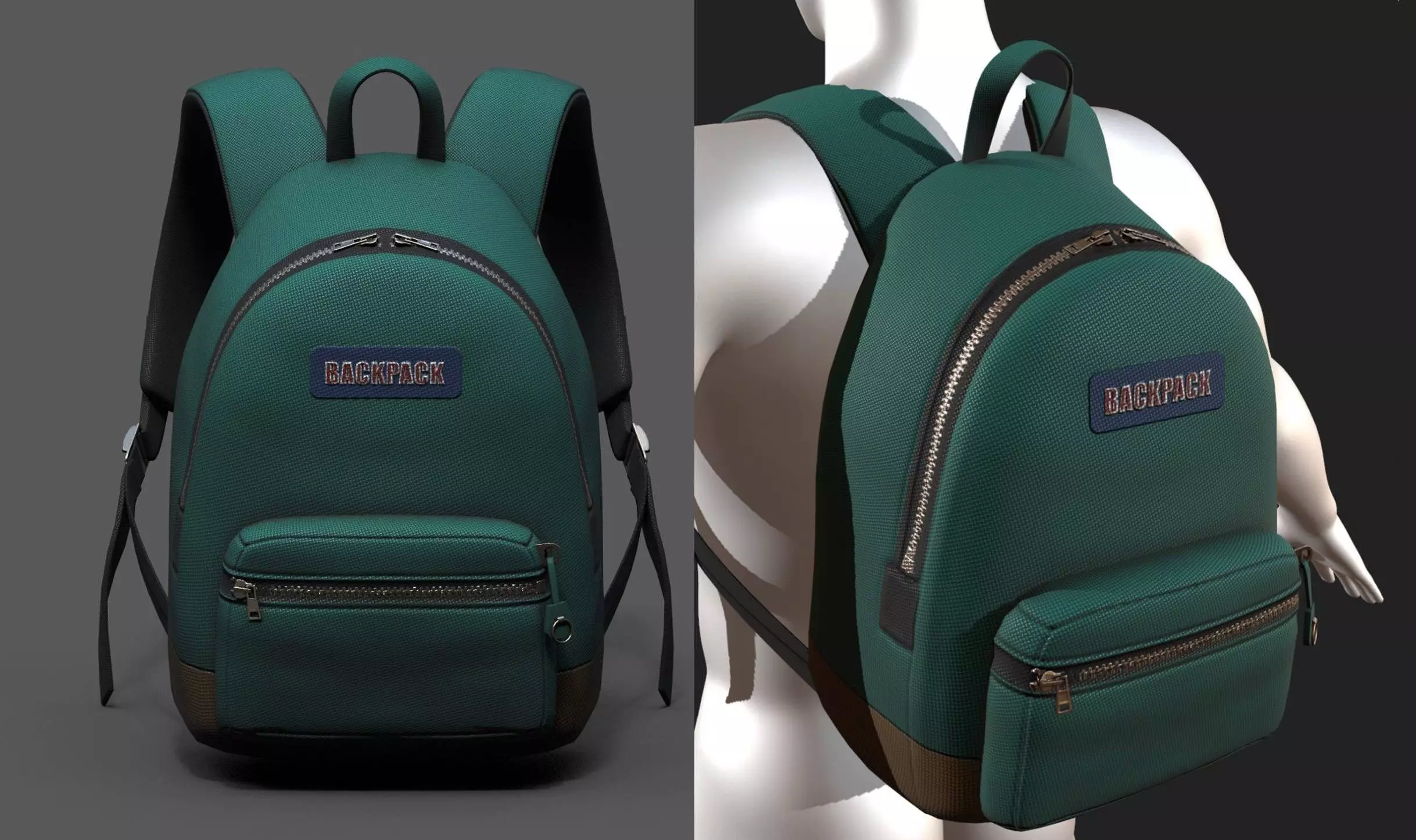 Backpack Camping child baggage bag  Low-poly 3D model_0