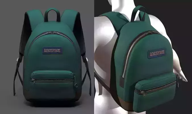 Backpack Camping child baggage bag  Low-poly 3D model