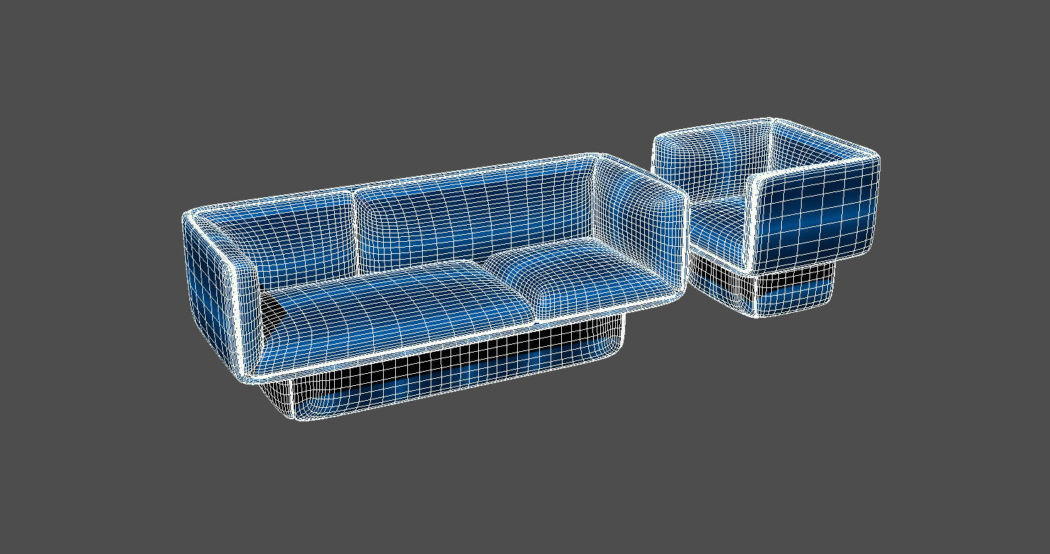 Block sofa and armchair by Mut Design 3D model CGTrader
