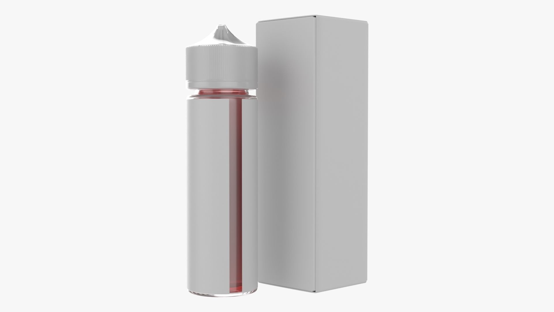 Vapor liquid bottle medium box with transparent cap 3D model_1