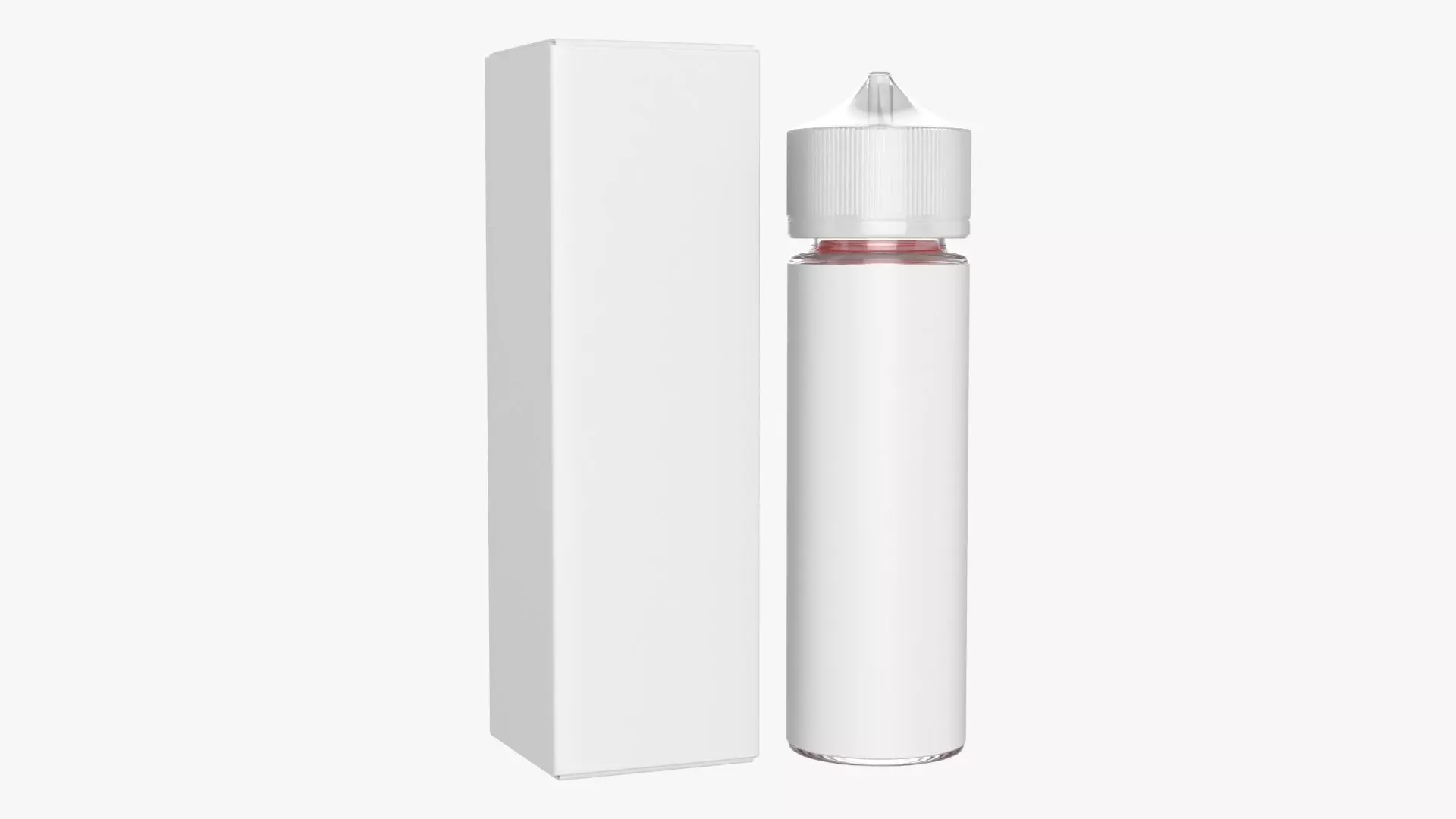 Vapor liquid bottle medium box with transparent cap 3D model_0