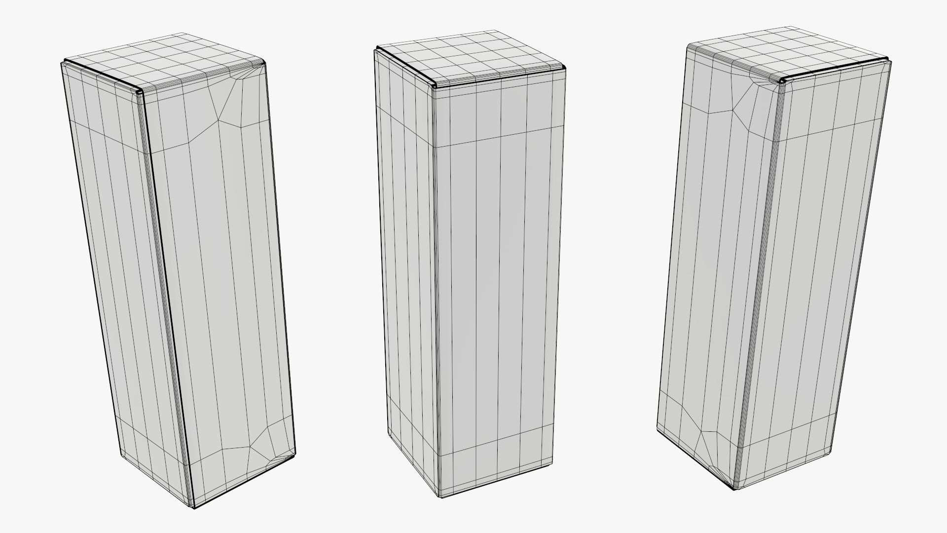 Vapor liquid bottle medium box with transparent cap 3D model_3