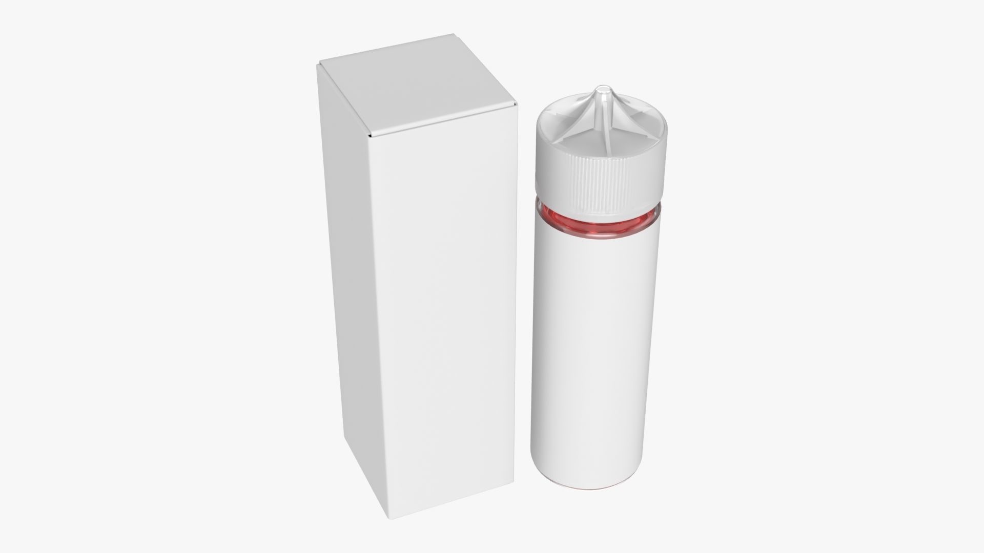 Vapor liquid bottle medium box with transparent cap 3D model_2