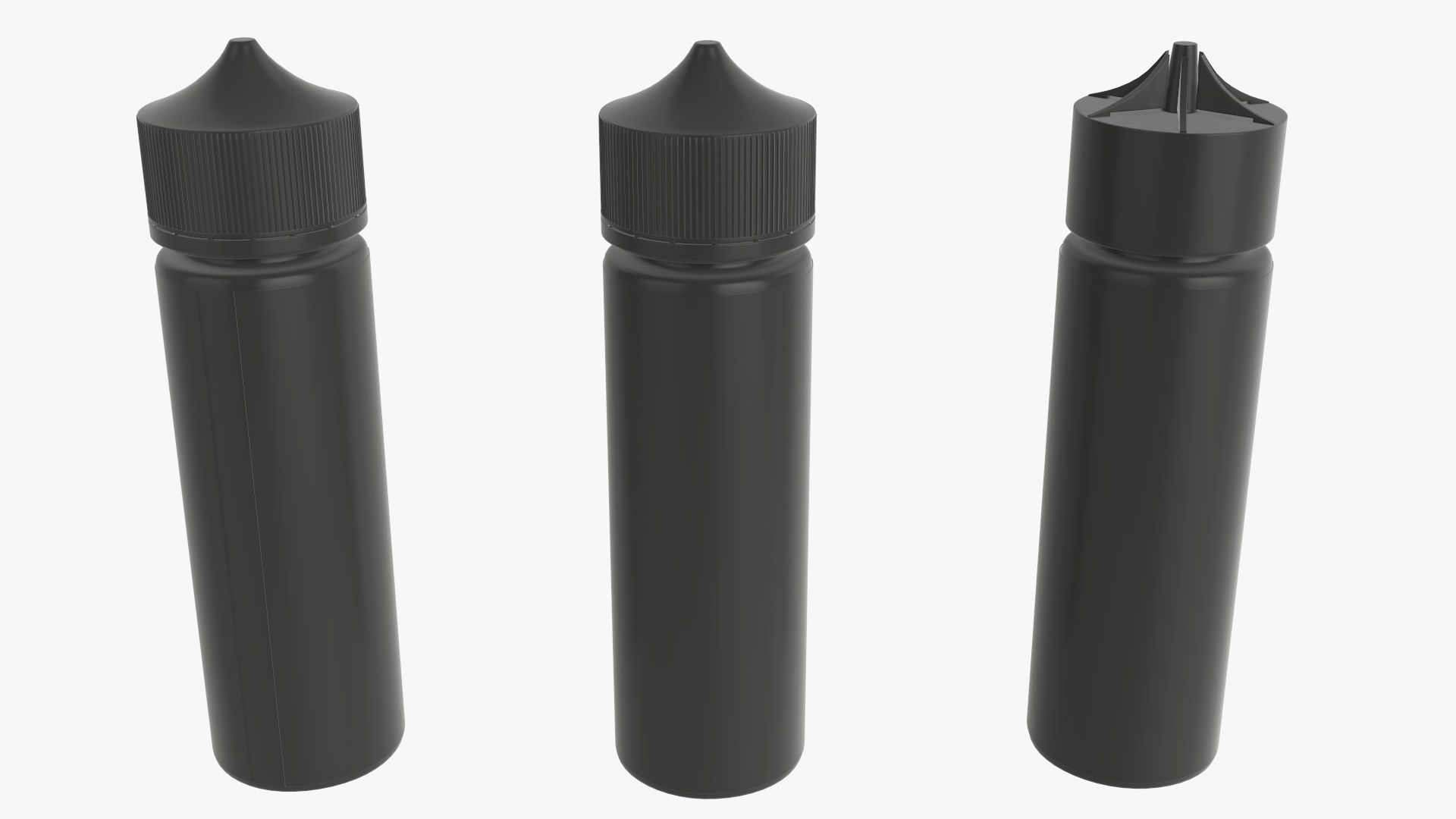 Vapor liquid bottle medium box with transparent cap 3D model_5