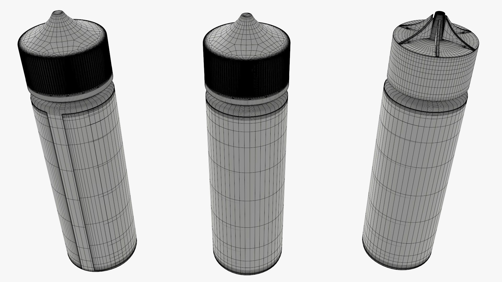 Vapor liquid bottle medium box with transparent cap 3D model_6