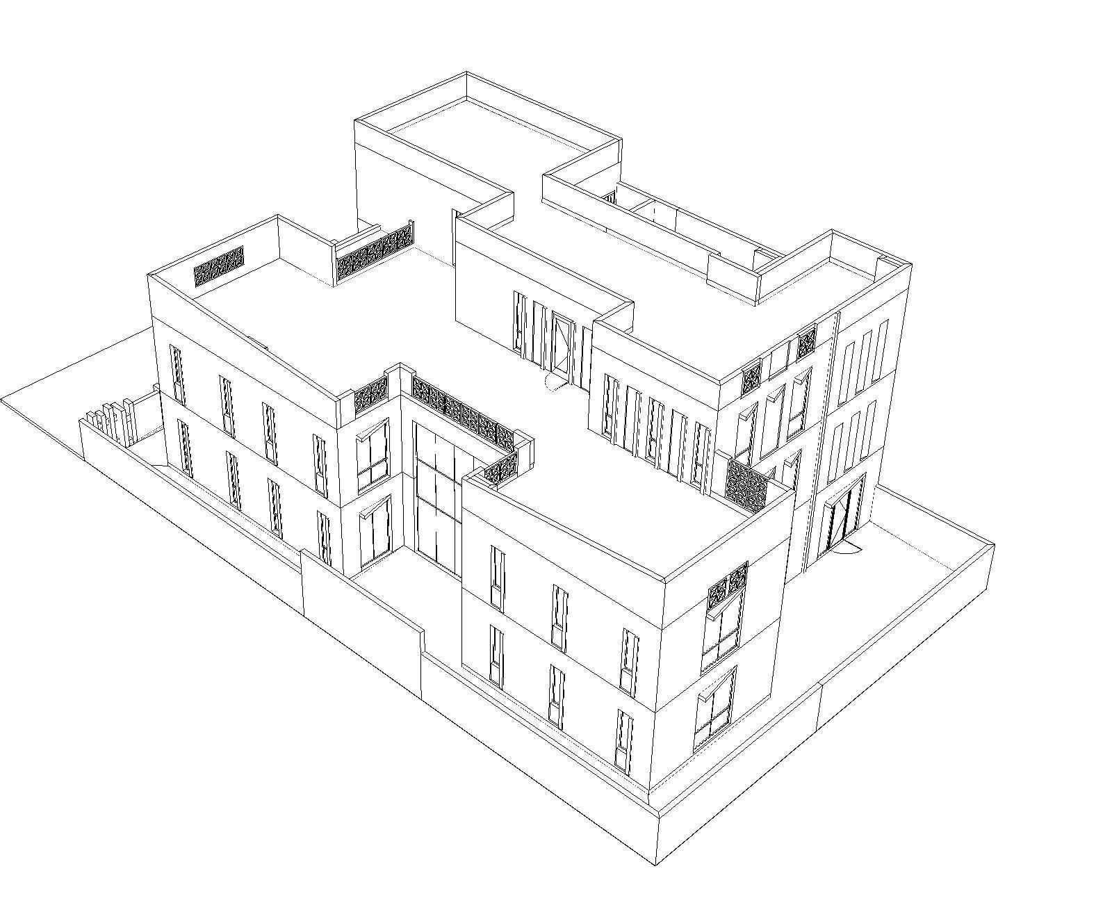 Luxury House Concept 3D model_1