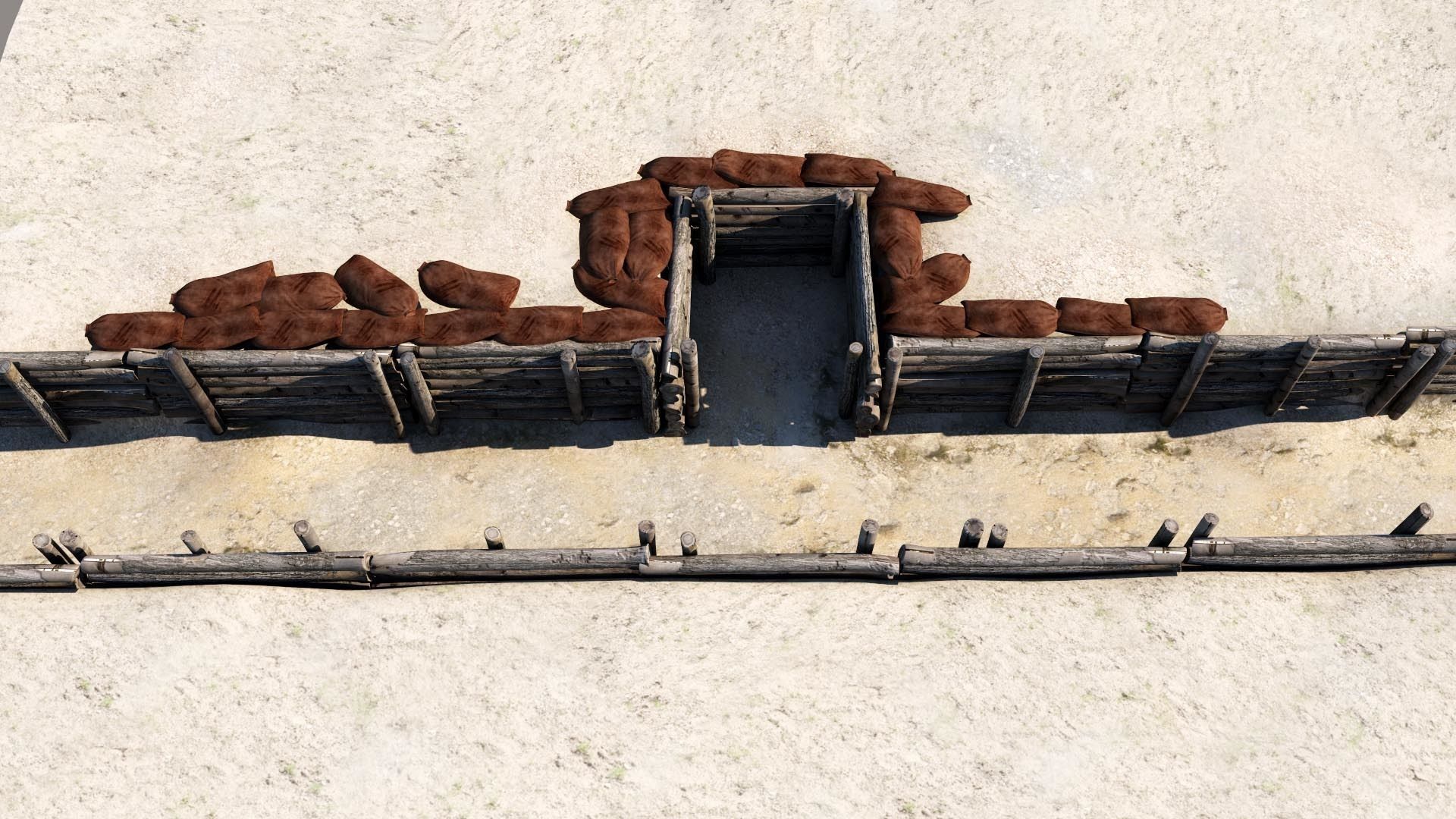 Trenches 3D model wall with hole in it 3D model_3