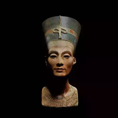 Nefertiti egyptian bust with glowing eyes
