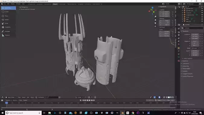 3D Printable Light sabre dark side hilt