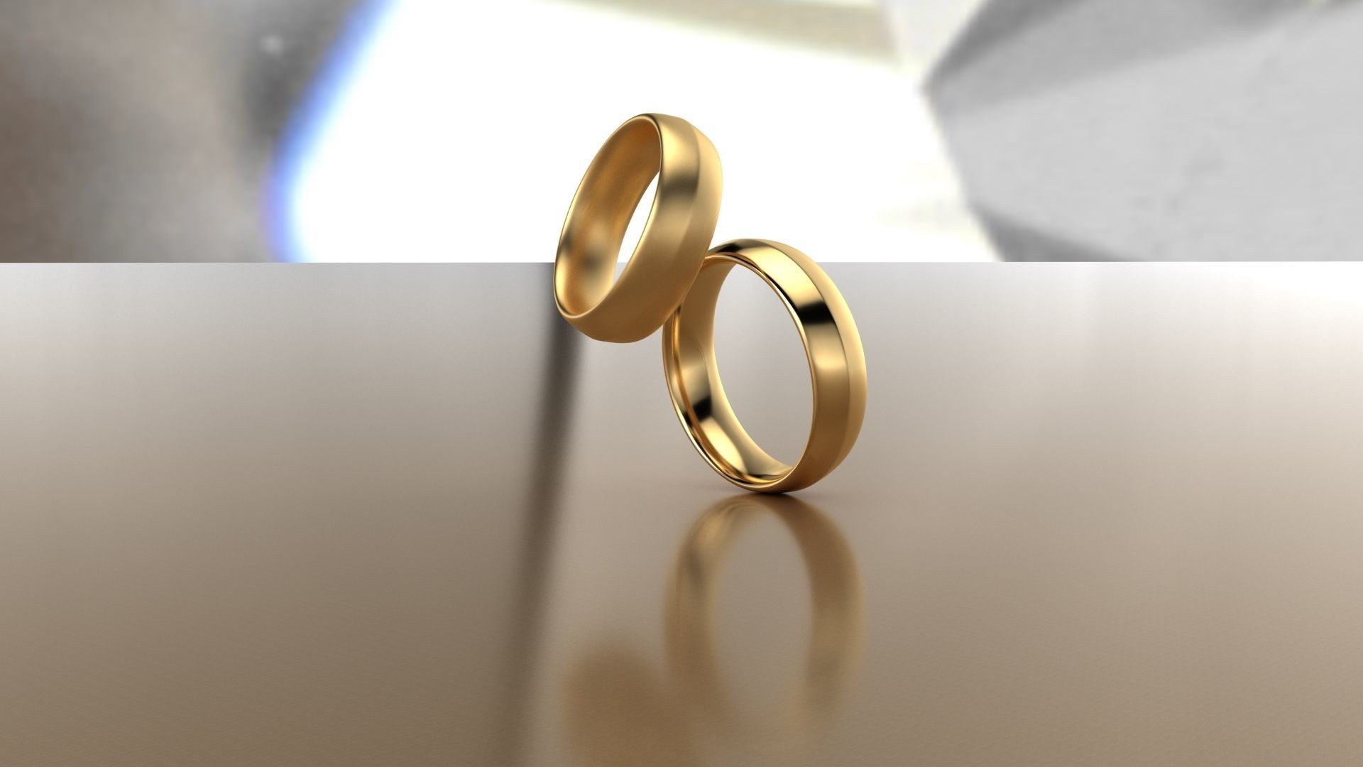 Pack 07 Simple wedding ring 3D print model_3