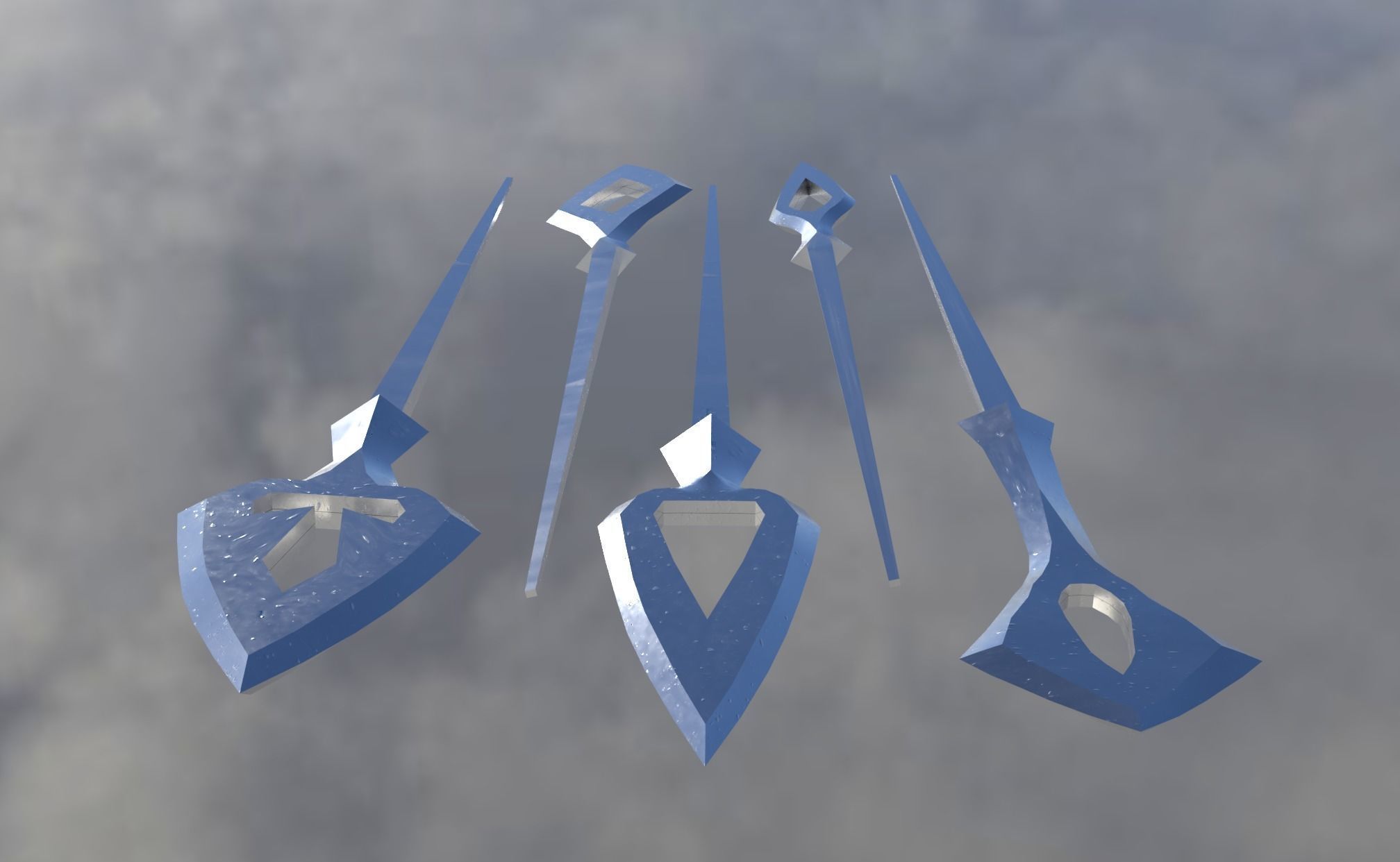 Japanese arrow head set 2 3D print model_8