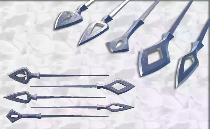 Japanese arrow head set 2 3D print model
