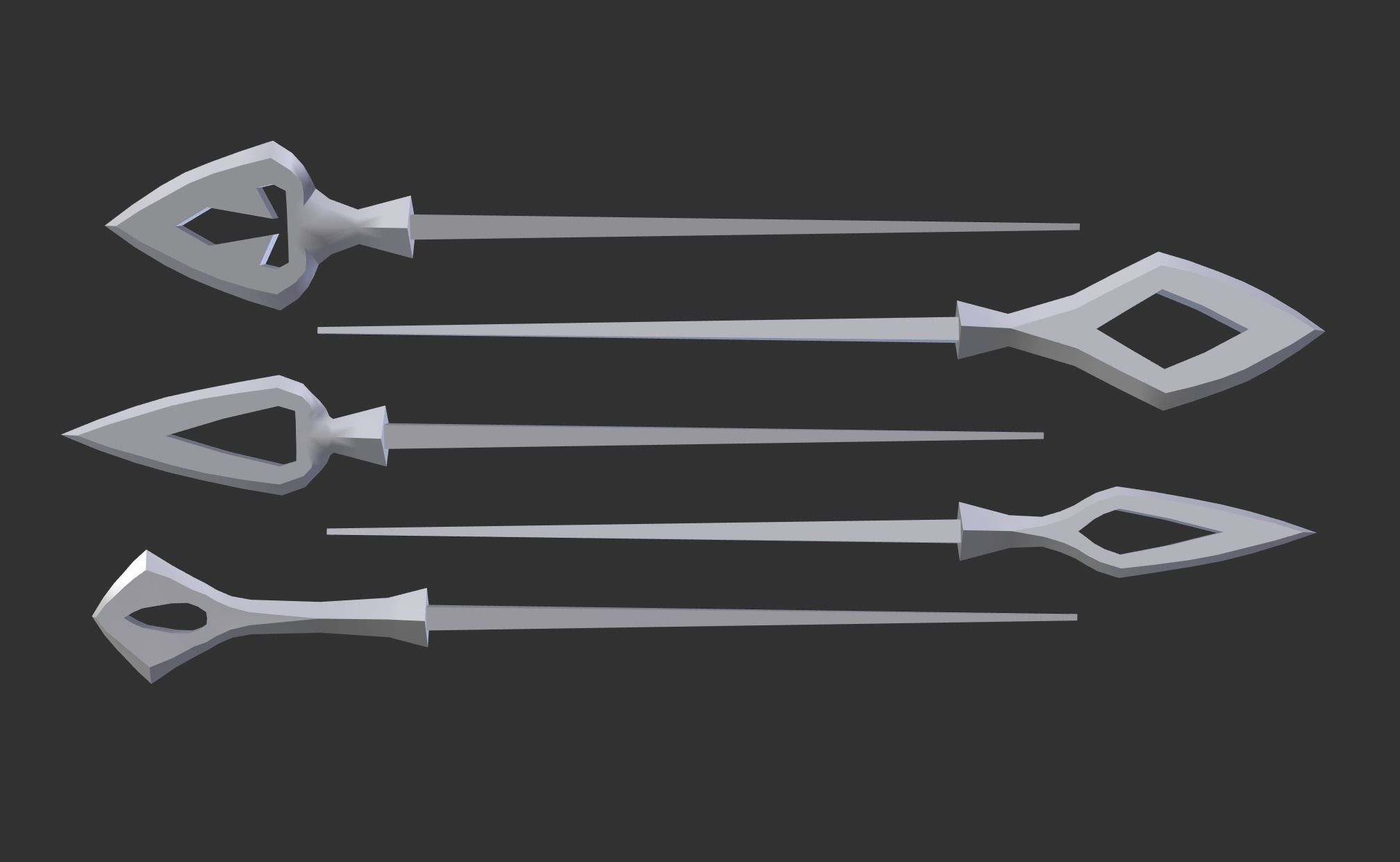 Japanese arrow head set 2 3D print model_5