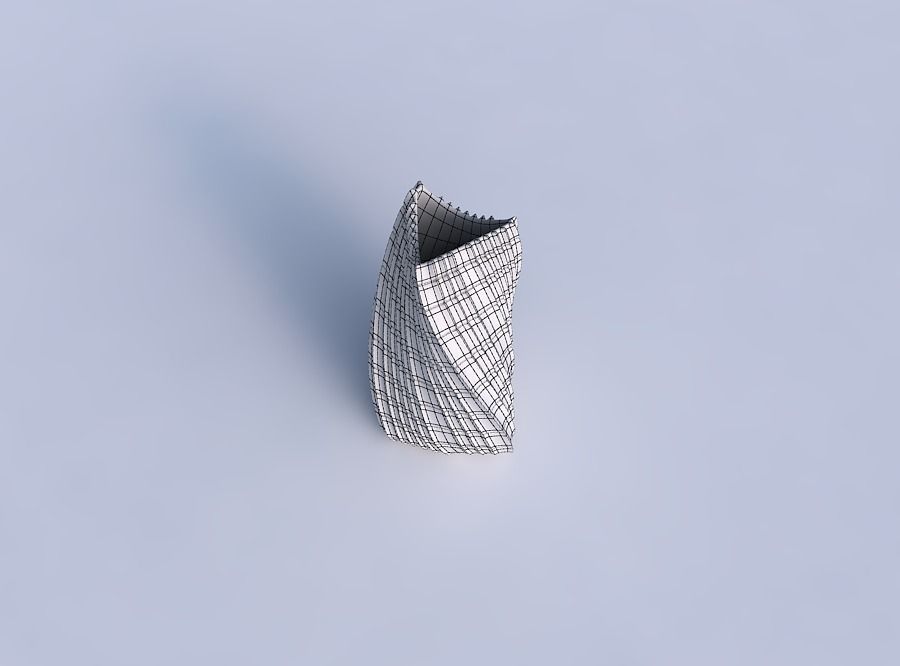 Vase twist curved tipping triangle 2 with strange tiles 3D print model_6