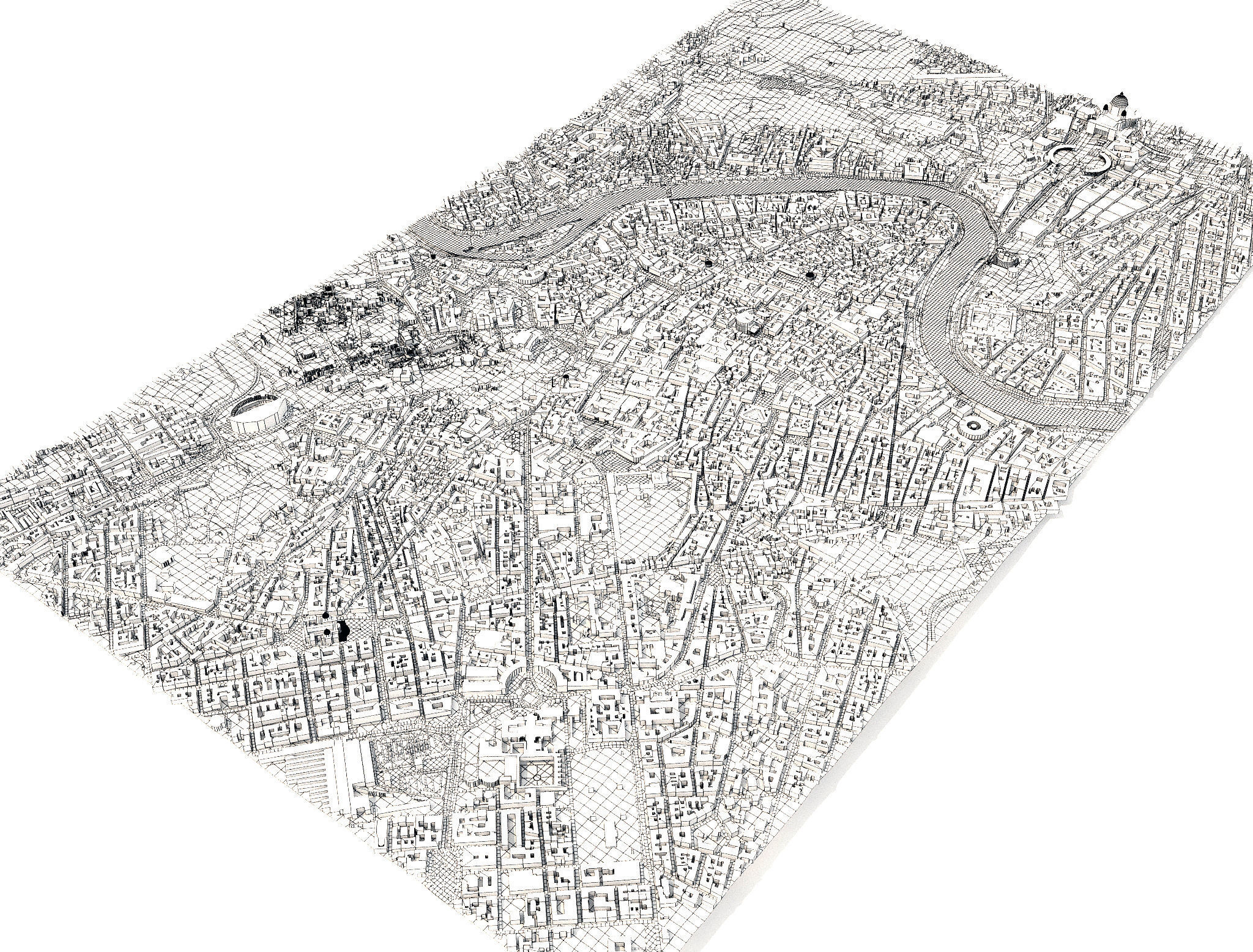 Rome city in Italy 3D model_7