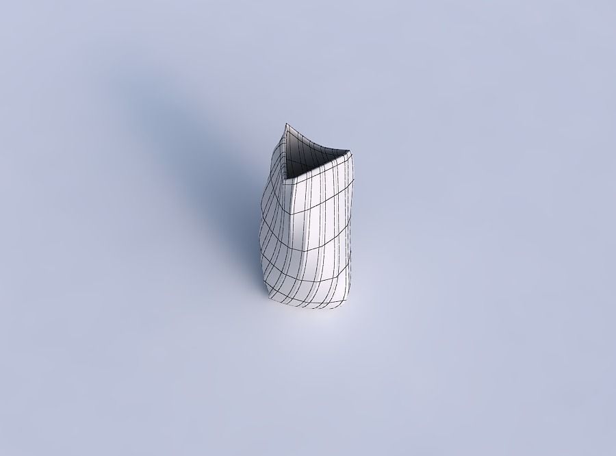 Vase twist curved tipping triangle 2 with twisted bands 3D print model_6