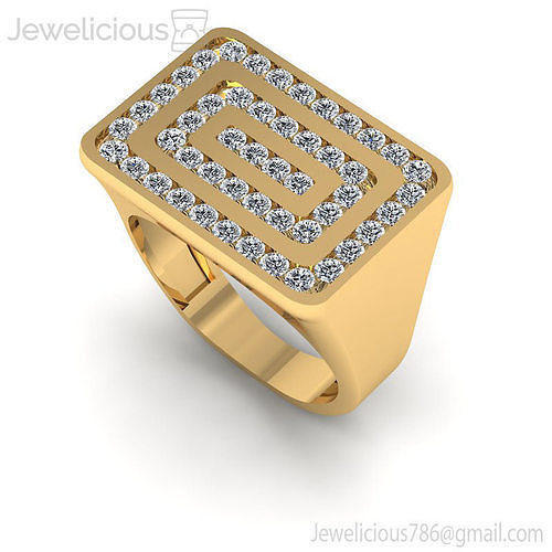 Jewelicious-1062-Ring-B gold ring with diamonds in center