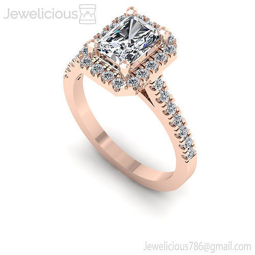 Jewelicious-1055-Ring emerald cut engagement ring in rose gold