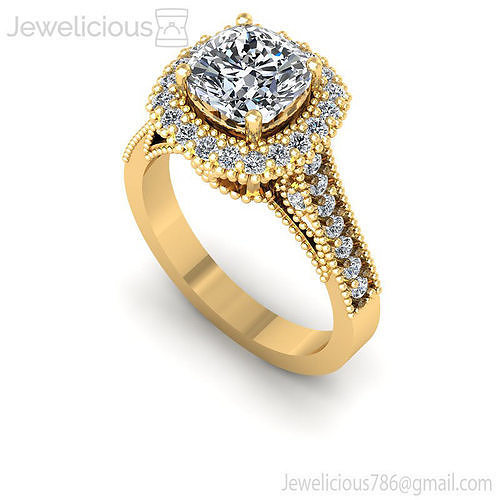 Jewelicious-1053-Ring diamond halo engagement ring
