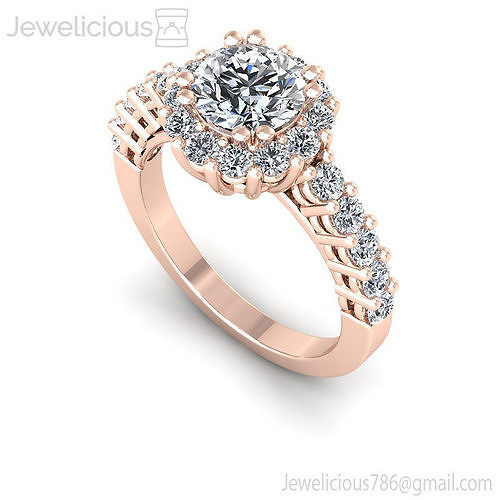 Jewelicious-1045-Ring rose gold engagement ring with diamonds
