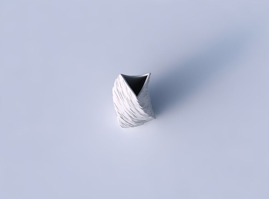 Vase twist curved tipping triangle 2 with twisted diagonal de... 3D print model_2