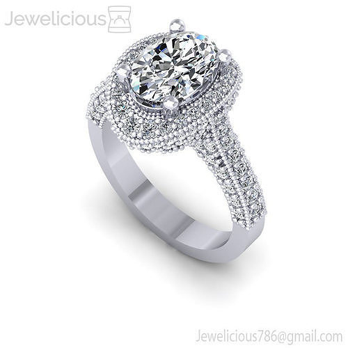 Jewelicious-1043-Ring oval diamond engagement ring in rose gold