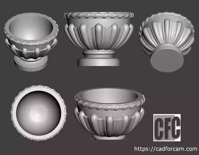 Decorative vase - 3d model for CNC - DecorativeVase004