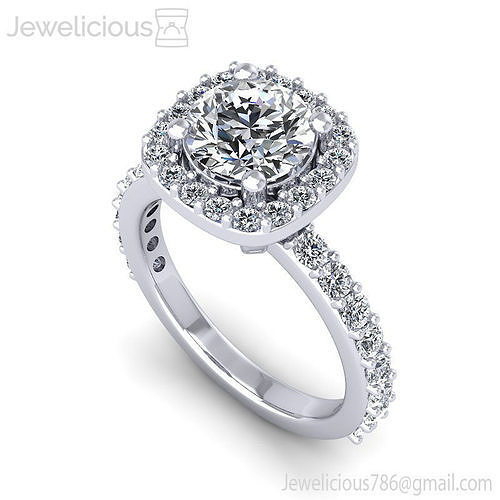 Jewelicious-1026-Ring diamond halo engagement ring in rose gold
