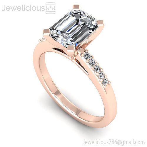 Jewelicious-1024-Ring emerald cut engagement ring in rose gold