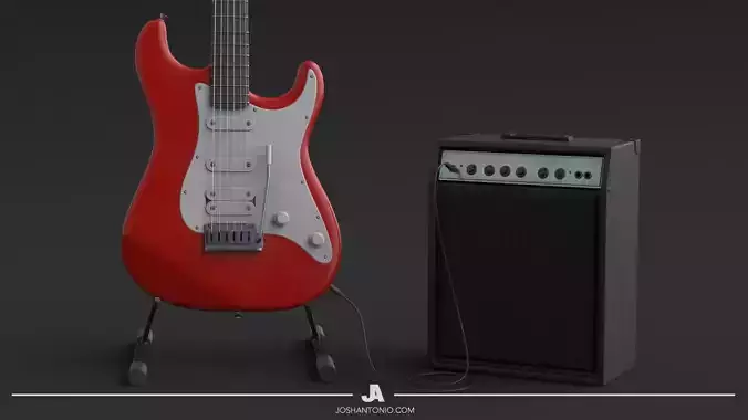 Yamaha Pacifica Guitar Textured 3D model