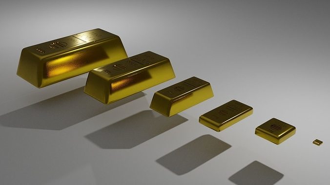 Golden Ingots Free low-poly 3D model