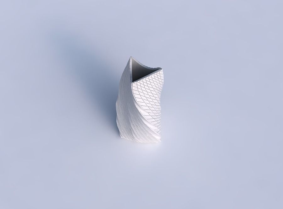 Vase twist curved tipping triangle 2 with twisted diagonal gr... 3D print model_1