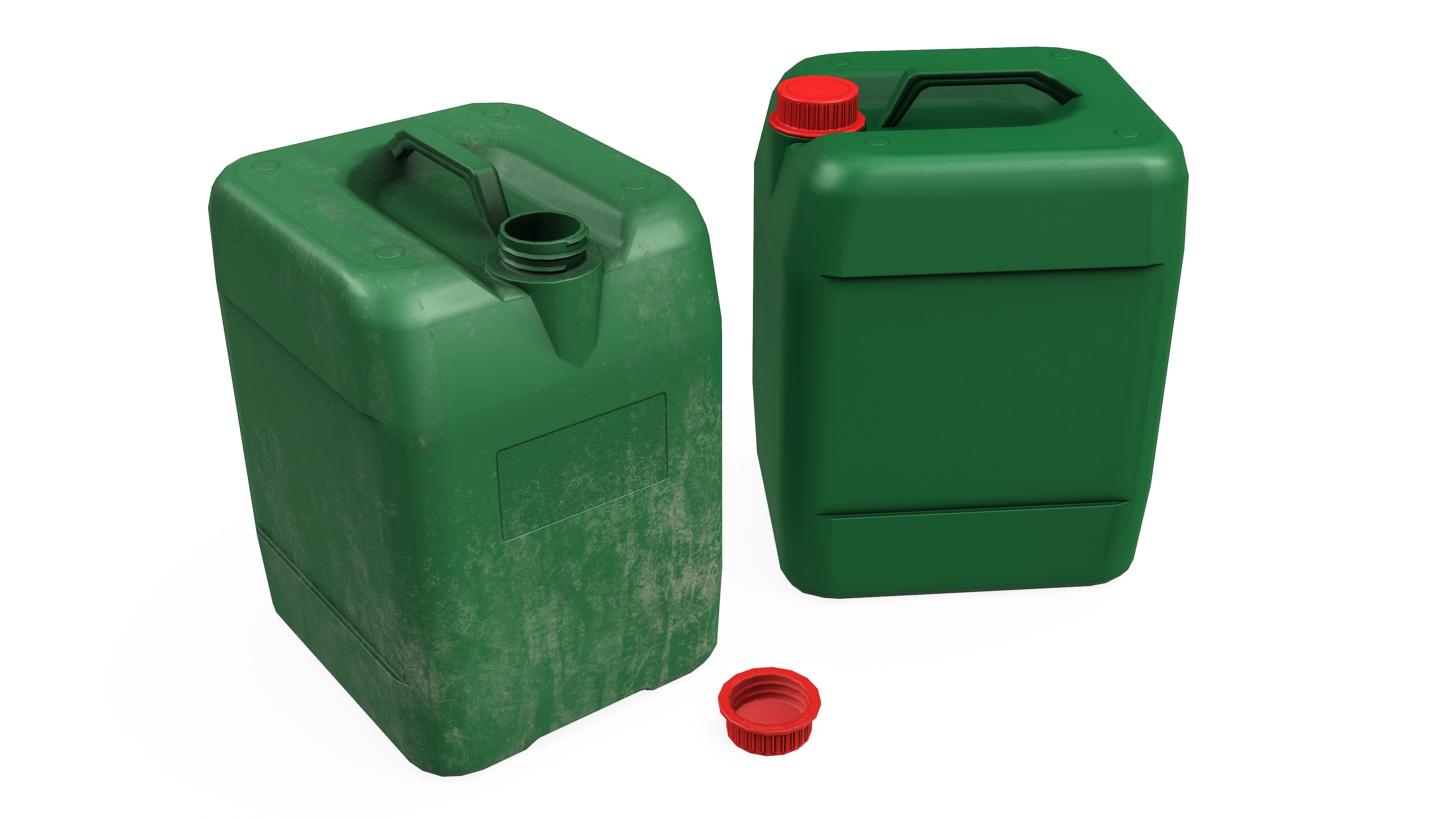 Canister Green Clean and Dirty Low-poly 3D model_6