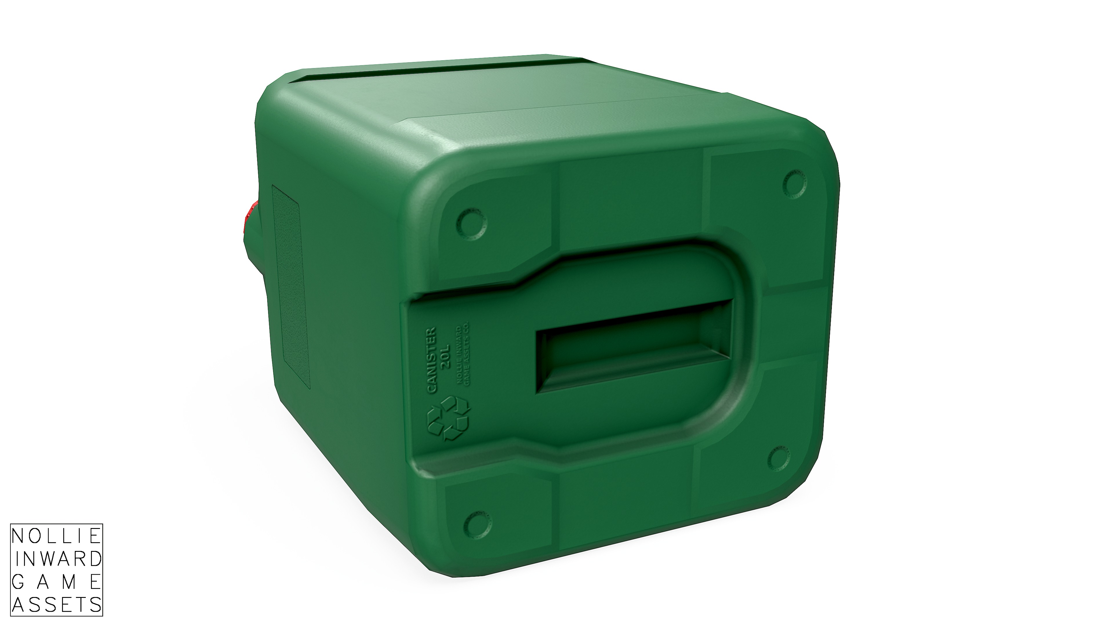Canister Green Clean and Dirty Low-poly 3D model_9