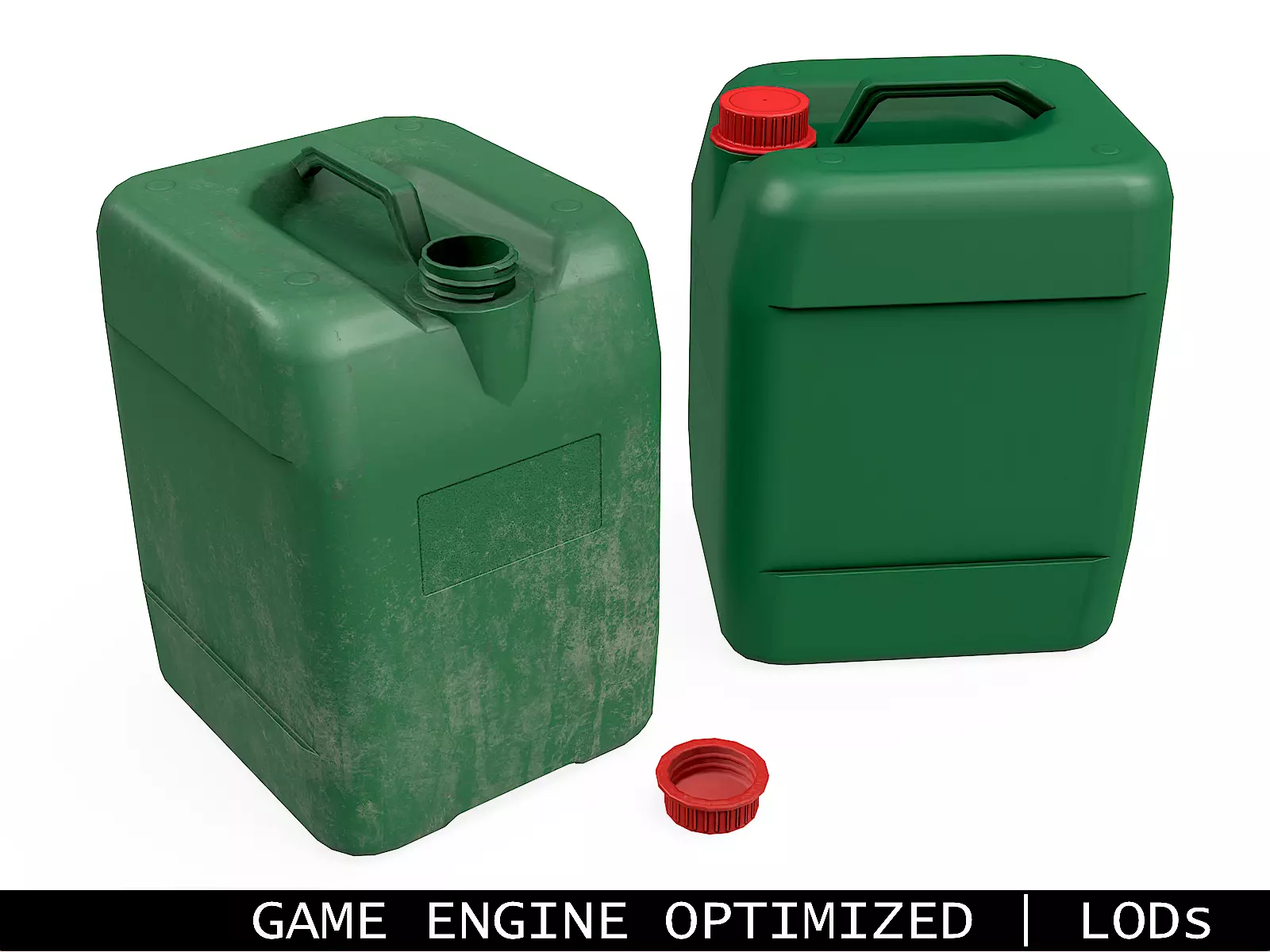 Canister Green Clean and Dirty Low-poly 3D model_0