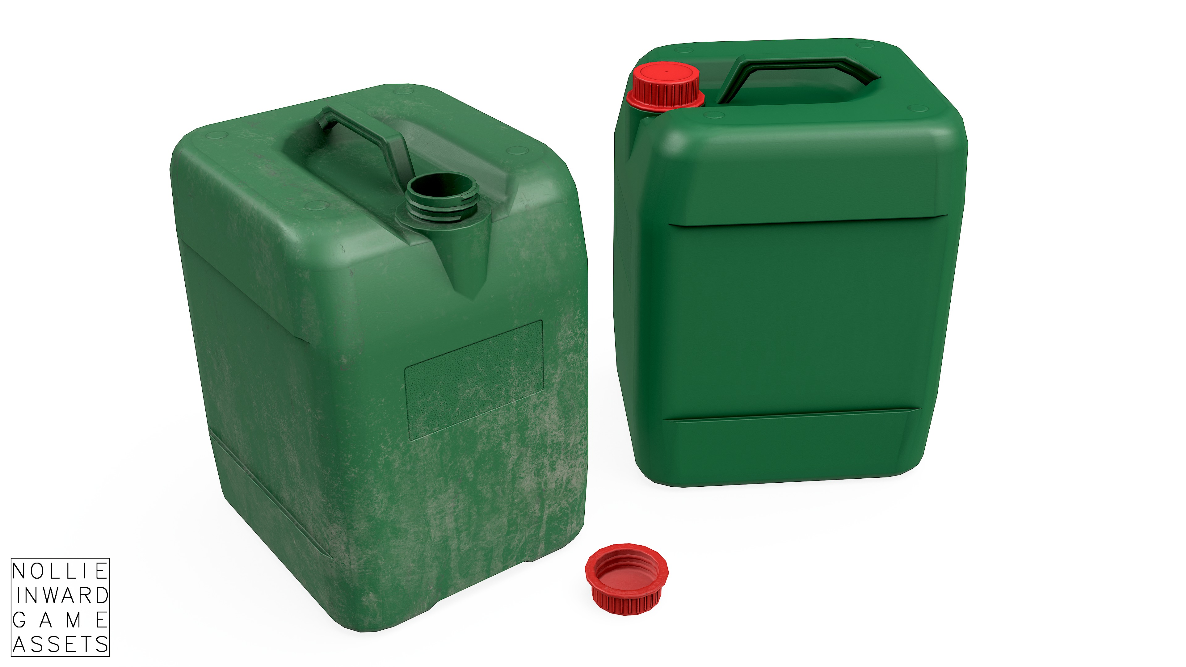 Canister Green Clean and Dirty Low-poly 3D model_5