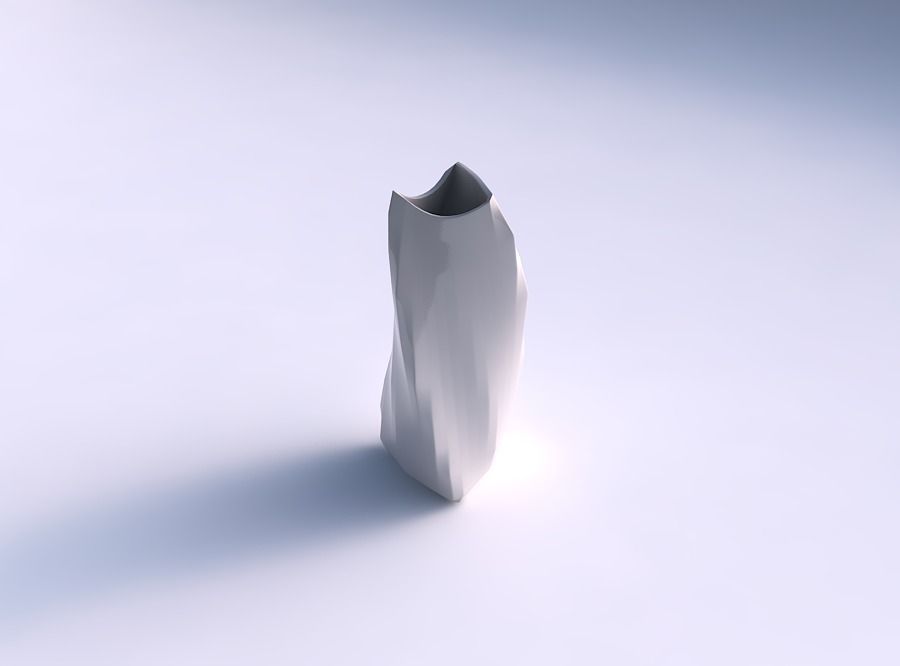 Vase twist curved tipping triangle 2 with uniform polygons 3D print model
